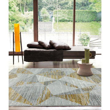 Orion OR12 Blocks Modern Geometric Distressed Textured Soft-Touch Metallic Shimmer Yellow/Grey/Silver/Cream Rug-Asiatic Carpets-Rug Love - The Most Loved Rug Store